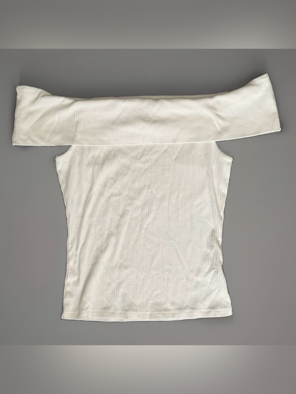 White Stretch Ribbed Off the Shoulder Top | bridal summer travel European chic